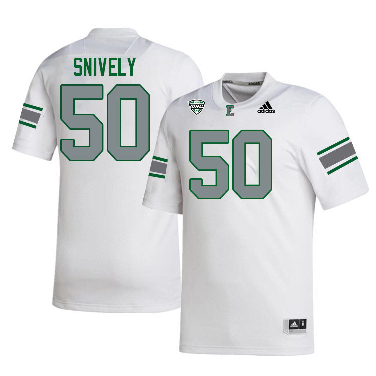 Eastern Michigan Eagles #50 Owen Snively College Football Jerseys Stitched Sale-White